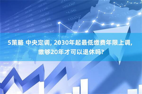 5策略 中央定调, 2030年起最低缴费年限上调, 缴够20年才可以退休吗?