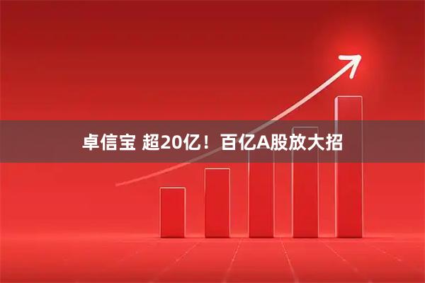 卓信宝 超20亿！百亿A股放大招