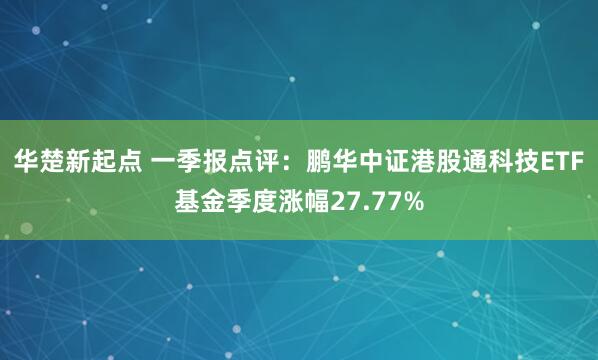 华楚新起点 一季报点评：鹏华中证港股通科技ETF基金季度涨幅27.77%