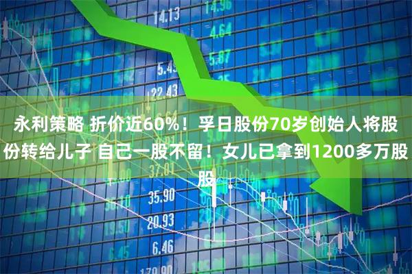 永利策略 折价近60%！孚日股份70岁创始人将股份转给儿子 自己一股不留！女儿已拿到1200多万股